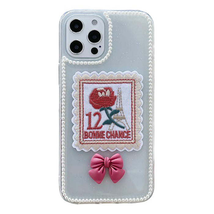 Rose Embroidery iPhone Case