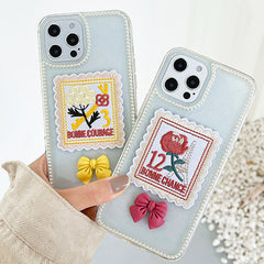 Funda para iPhone con bordado de rosas