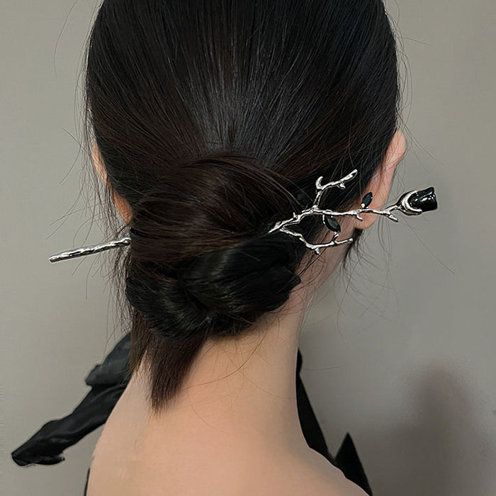 Pinza para el pelo con forma de rosa