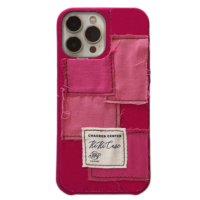 iPhone-Hülle mit Patchwork in Rosa