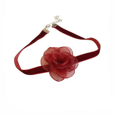 Rosa Samt-Halsband