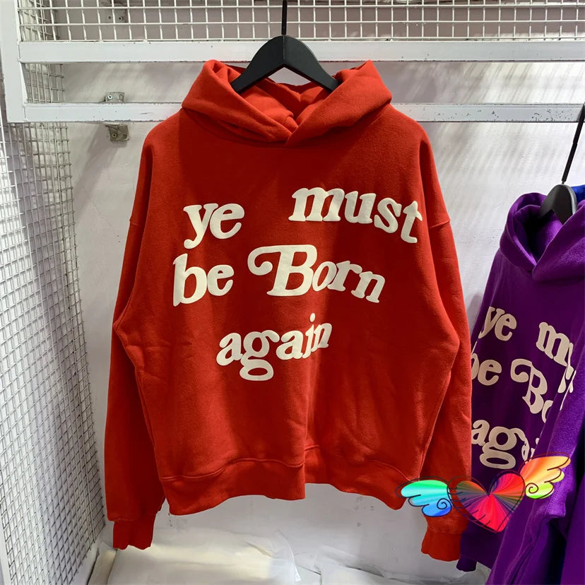 Sudadera con capucha Kanye - "Ye Must Be Born Again" unisex de gran tamaño