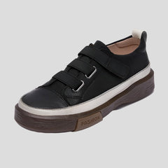 Hook & Loop Leather Sneakers for Women