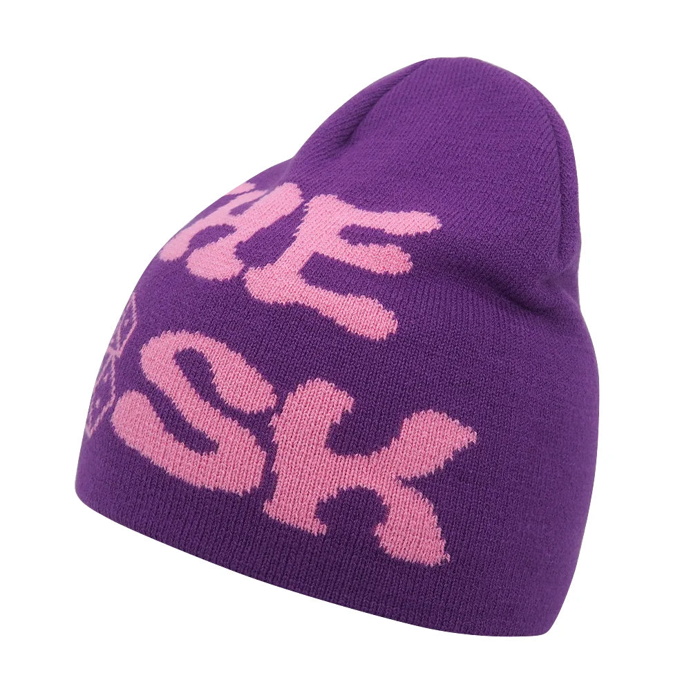 Gorro de punto unisex con letras de Kanye y estilo hip hop