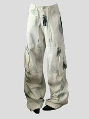 Baggy Jeans Women's White Cargo Trousers