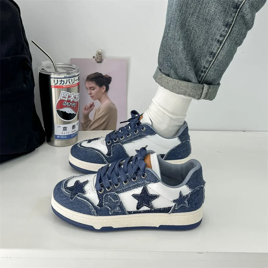 Plateau Sneaker für Damen &amp; Herren Sterne Design