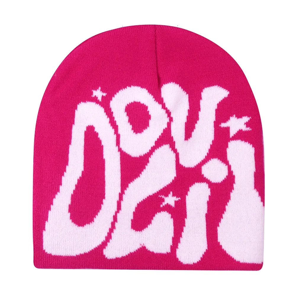 Gorro de punto unisex con letras de Kanye y estilo hip hop