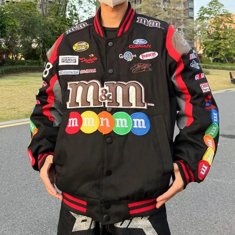 Unisex M&M Embroidered Bomber Jacket