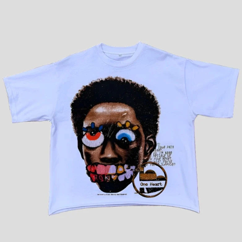 Gothic Streetwear Übergroßes Baumwoll-T-Shirt