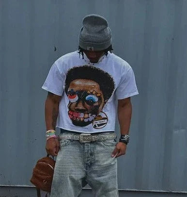 Gothic Streetwear Übergroßes Baumwoll-T-Shirt