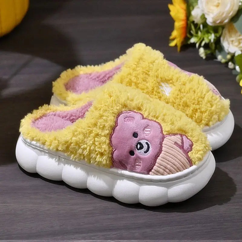 Pantuflas de felpa antideslizantes para mujer