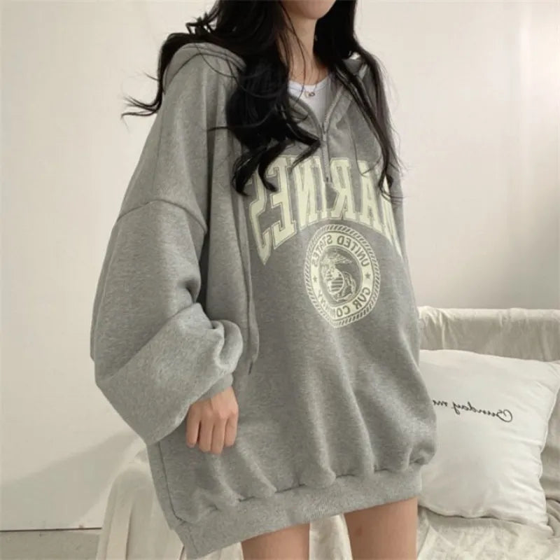 Sudadera con capucha fina de los Marines para mujer