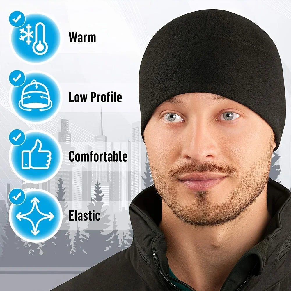 Unisex Windproof Polar Fleece Beanie Hat - Ski Winter Edition