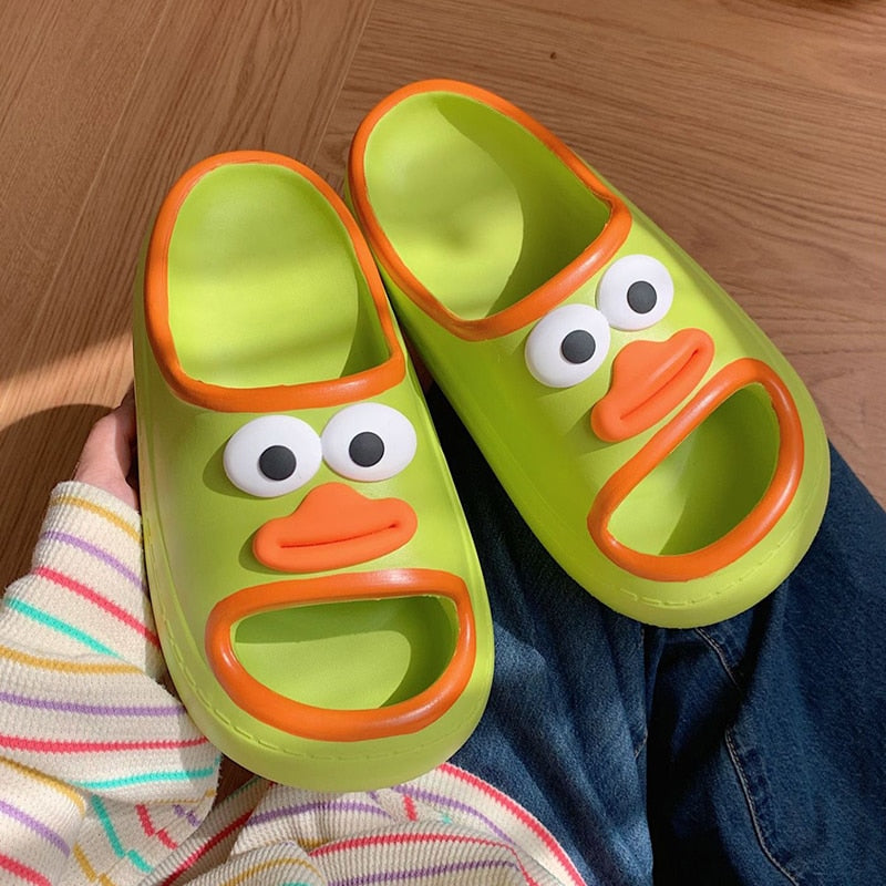 Funny Eyes Unisex Cartoon Beach Slides