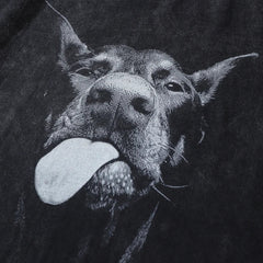 Hip Hop Doberman Oversized Women's Washed Cotton T-shirt