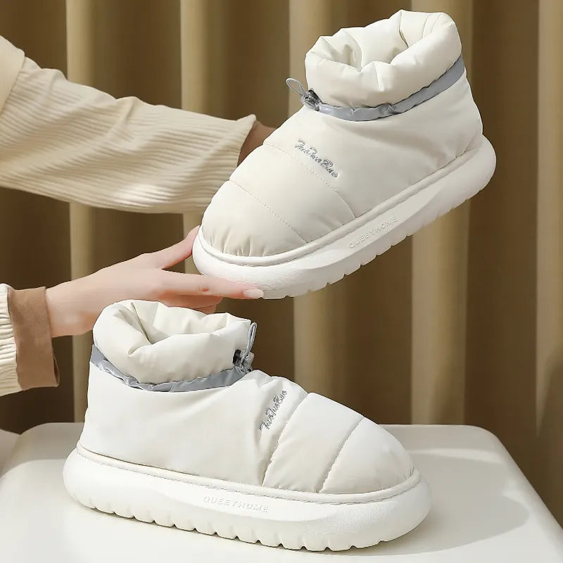 Pantuflas unisex de felpa suave e impermeables para el invierno