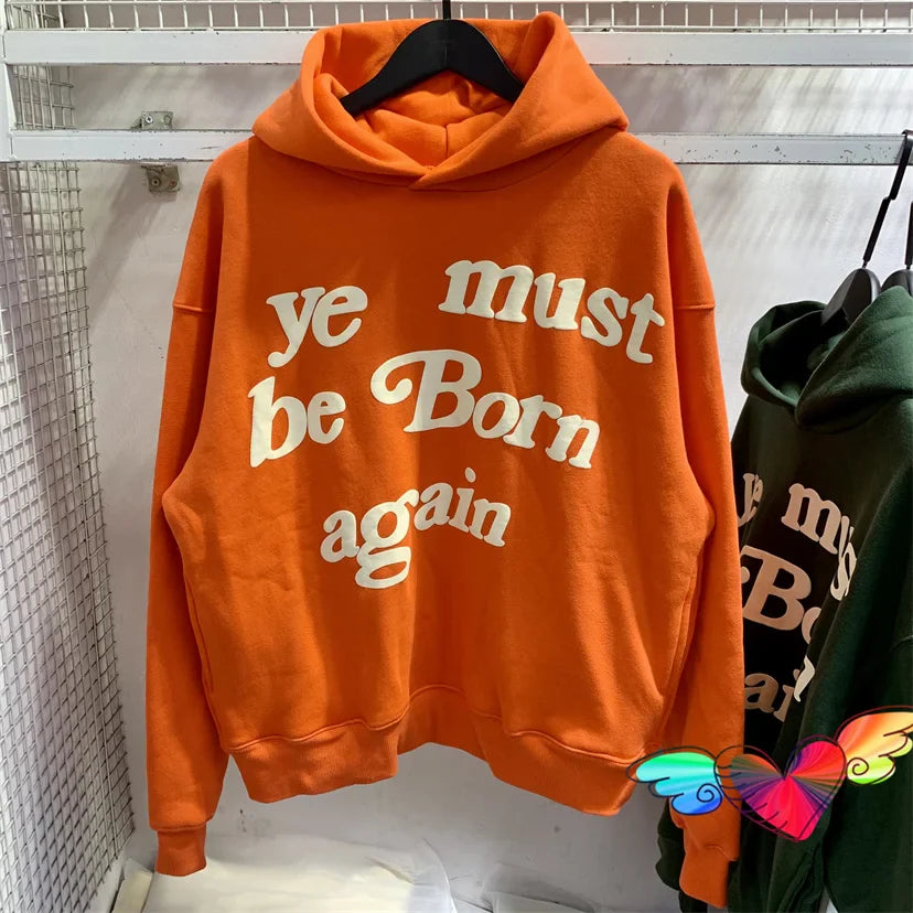 Sudadera con capucha Kanye - "Ye Must Be Born Again" unisex de gran tamaño