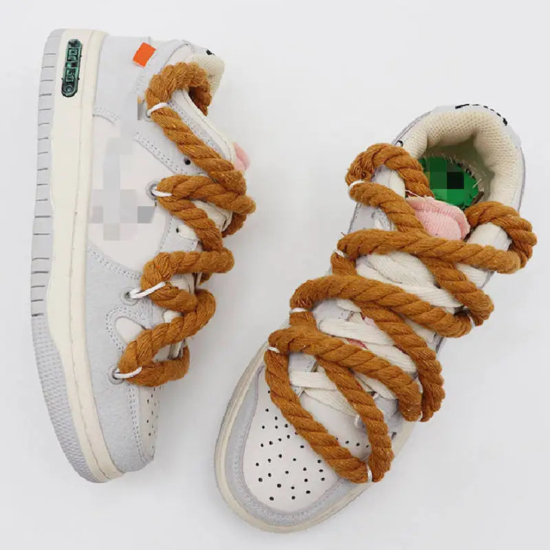 Elegantes cordones de lino redondos de 10 mm AF1 - ¡Cordón para zapatos estilo urbano AF1/AJ!