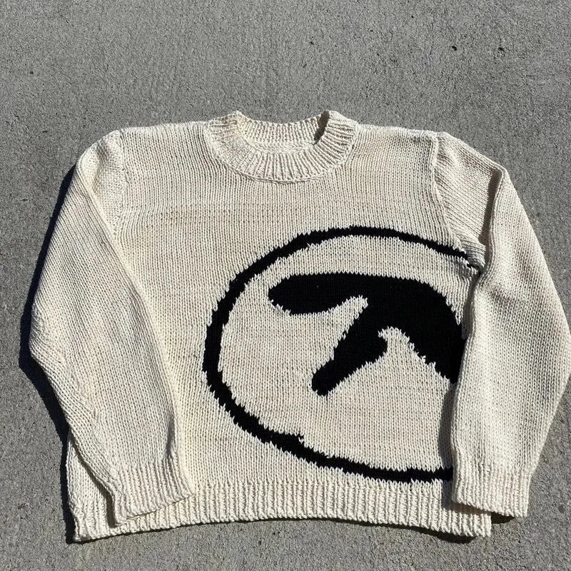 Alpha Unisex Übergroßer Pullover Strickpullover