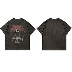Enigmatic Gaze Men's Oversized Evil Eye Graphic Print T-Shirt