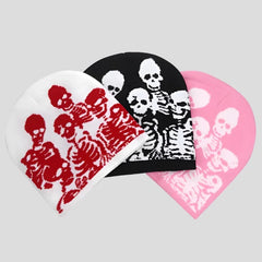 Gorros de punto con estampado de calavera Y2K, unisex, cálidos para el invierno