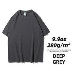 Camisetas unisex extragrandes de algodón sólido y pesado de 9.9 oz
