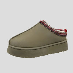 Pantuflas de plataforma de lana para mujer