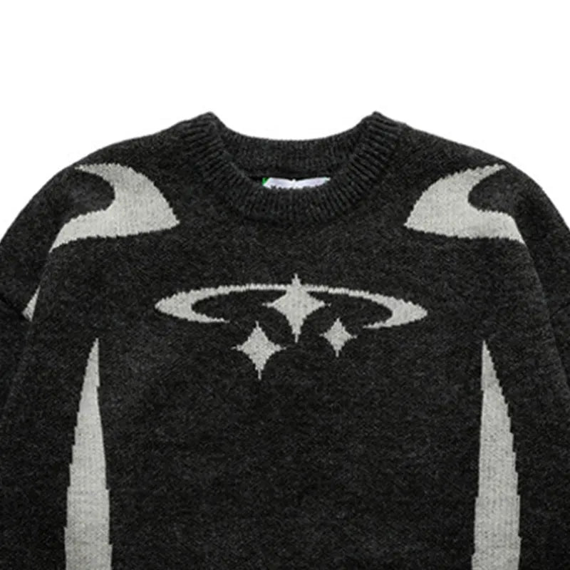 Ästhetischer Retro-Sternmuster-Unisex-Winterpullover