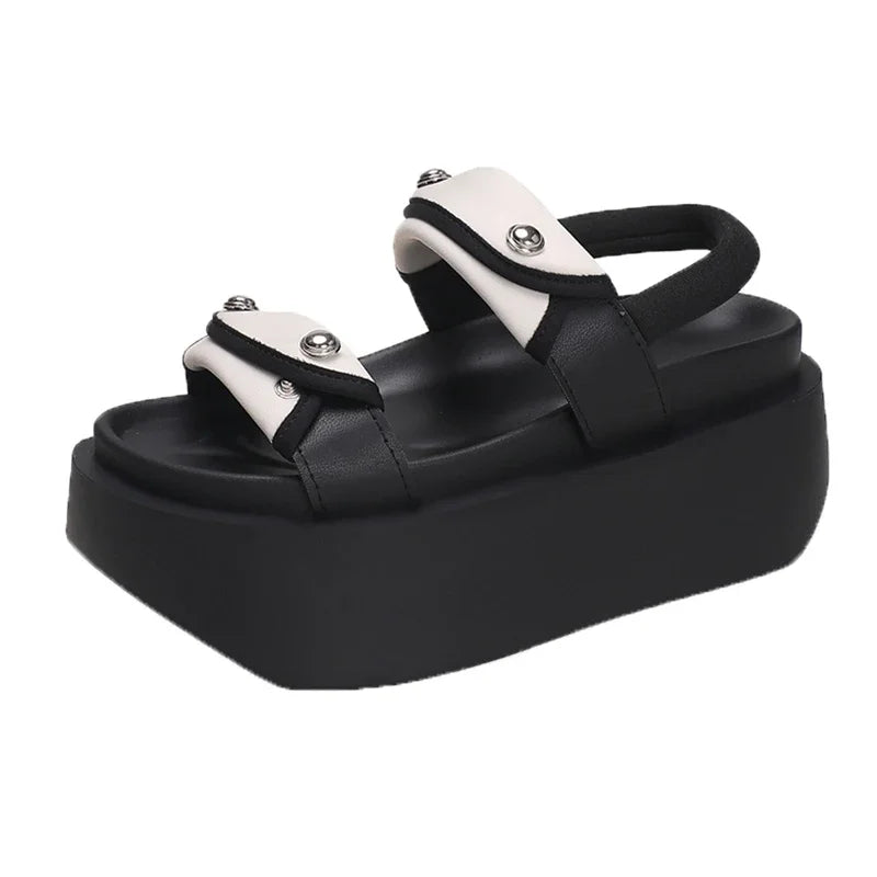 Gladiator-Sandalen mit klobigem Blockabsatz, 8 cm für Damen