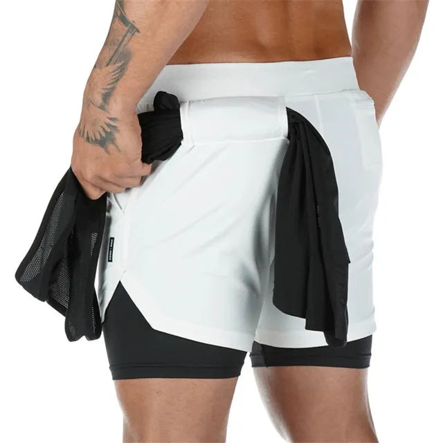 Quick Dry Fitness, Running, Workout Shorts 2 in 1 for Men