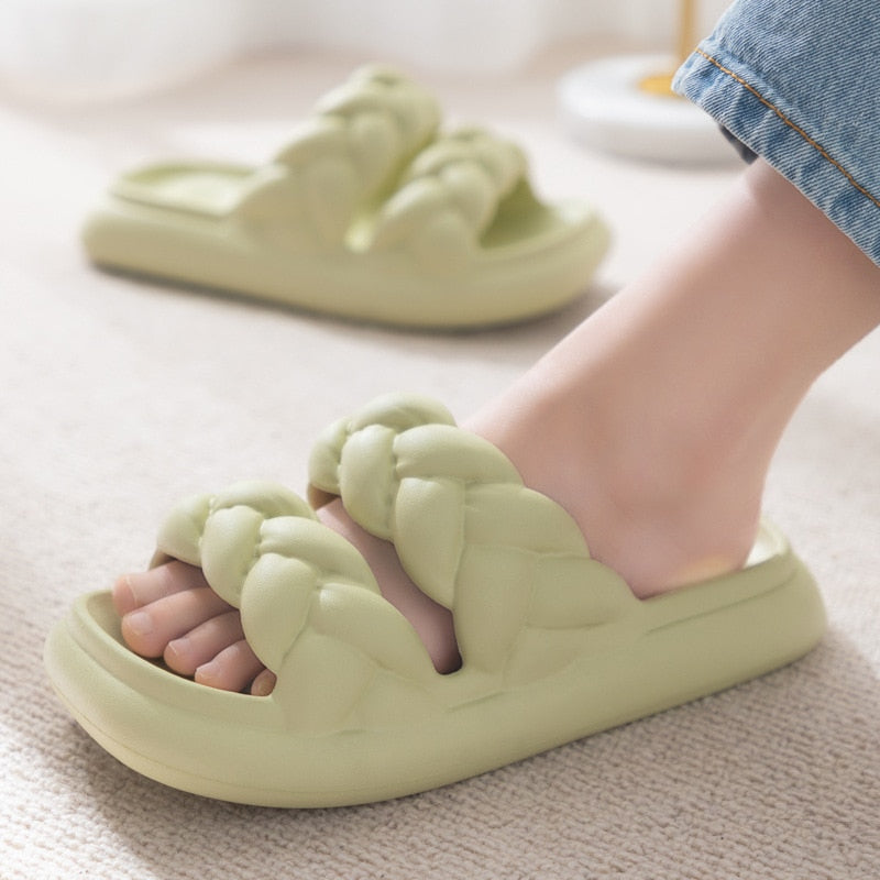 Comfort Step Damen-Schlupfschuhe für die Dusche im Innenbereich, Zopf-Stil