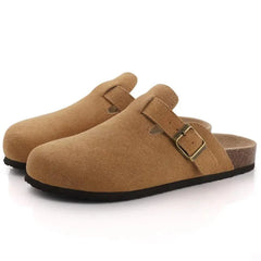 Boston Clogs aus Wildleder für Damen mit Kork-Innensohle