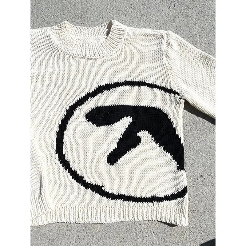 Alpha Unisex Übergroßer Pullover Strickpullover