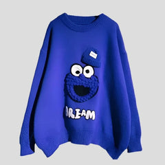 Cartoon Strickpullover Damen Chic Style