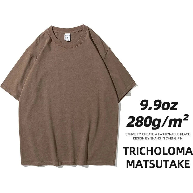 Camisetas unisex extragrandes de algodón sólido y pesado de 9.9 oz