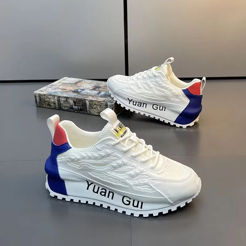 Yuan Gui Plateau-Sneaker für Herren aus Leder und Mesh