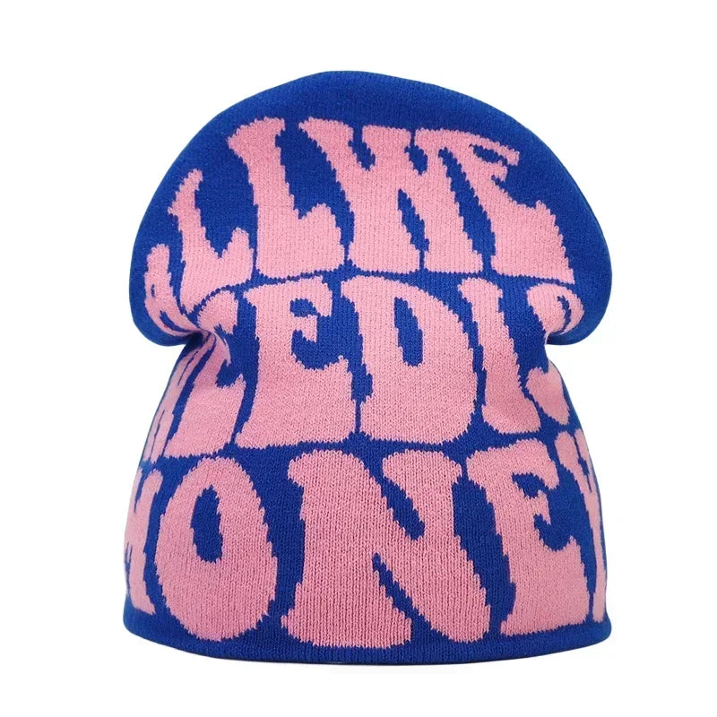 Gorro de punto unisex con letras de Kanye y estilo hip hop