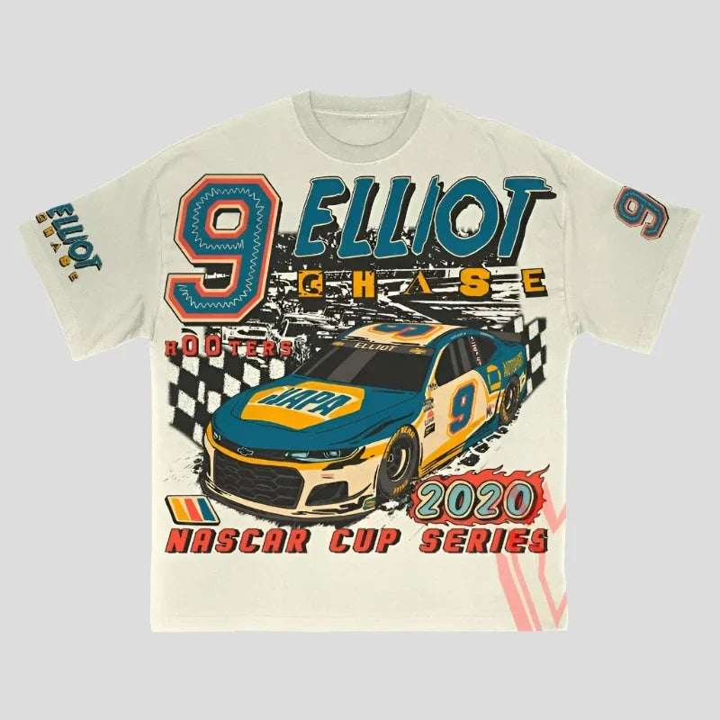 Eliot Chase 9 Nascar Las Vegas 2020 Oversized Hooters Cotton Tee