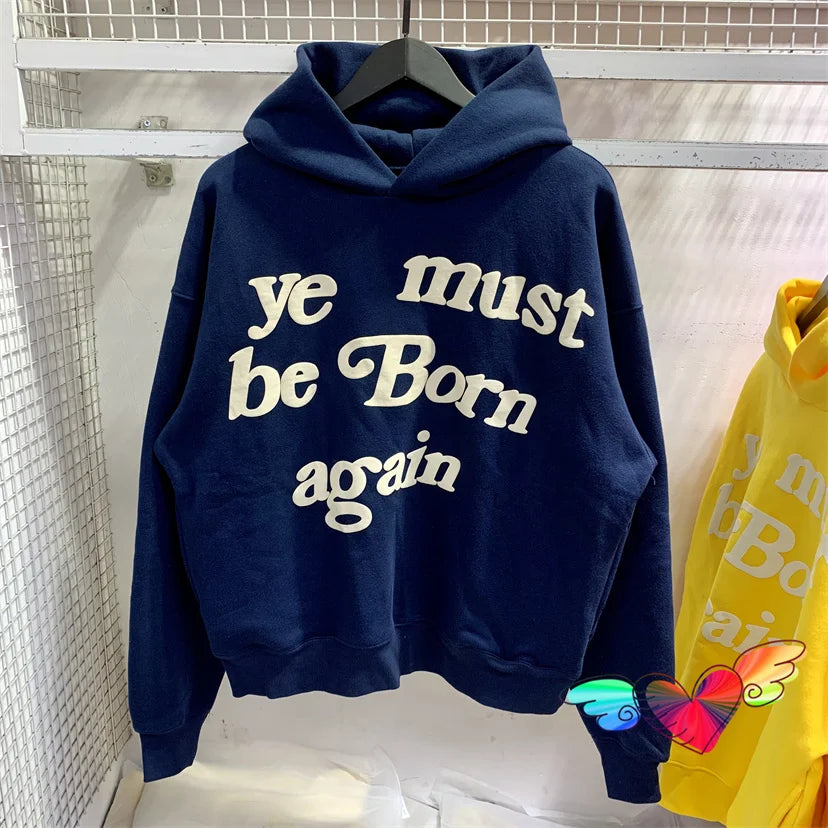 Sudadera con capucha Kanye - "Ye Must Be Born Again" unisex de gran tamaño