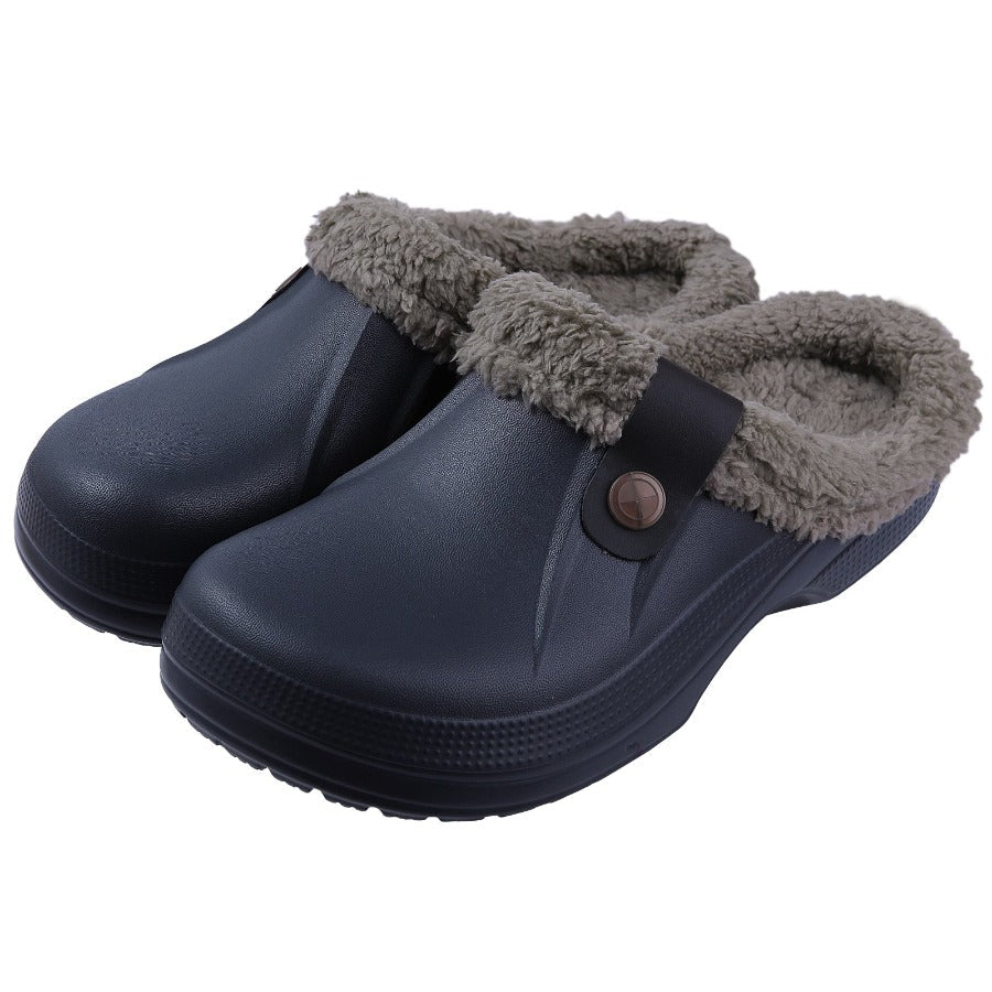 Indoor-Clogs mit flauschigem Fellfutter für Damen