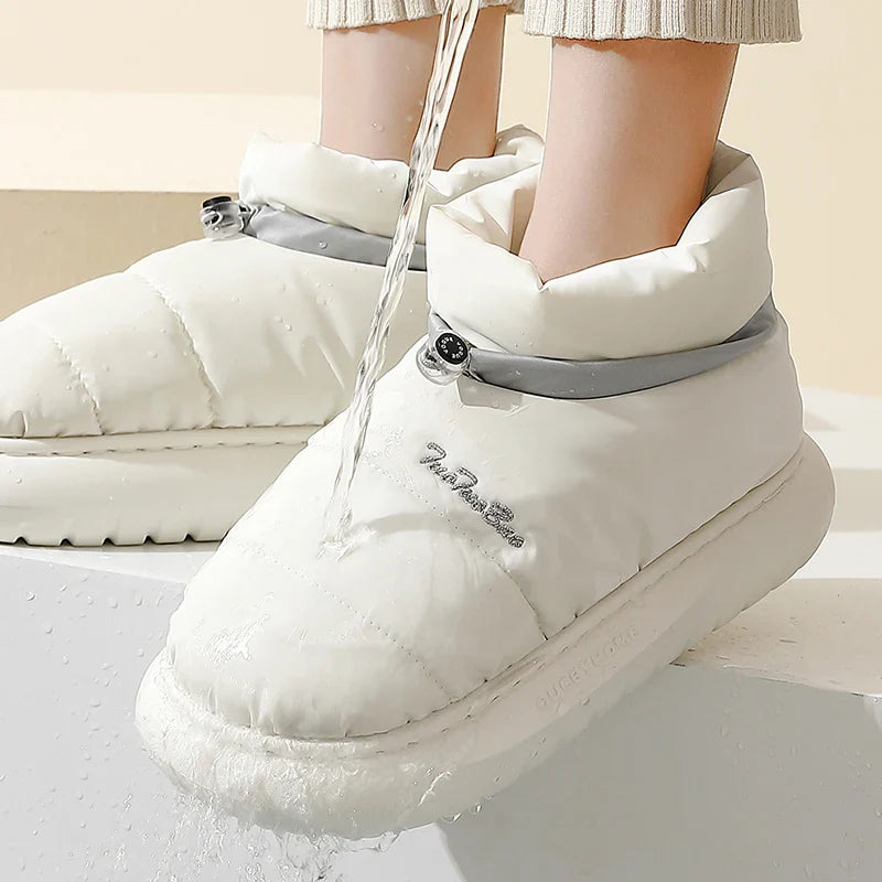 Pantuflas unisex de felpa suave e impermeables para el invierno