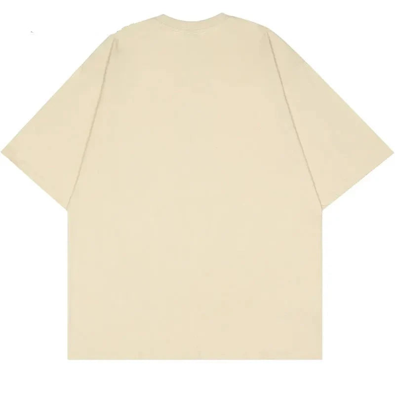 Camiseta de algodón con estampado de dóberman de gran tamaño para hombre