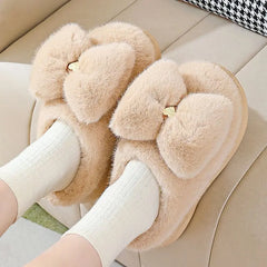 Pantuflas gruesas de felpa antideslizantes para mujer