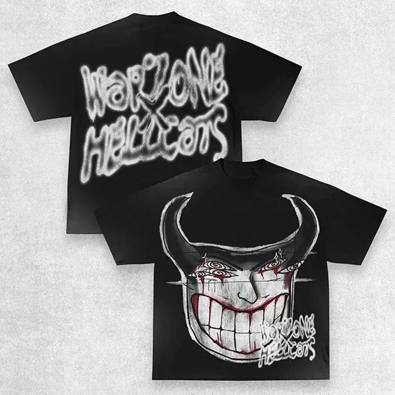 Camiseta War Zone - Algodón extragrande Y2K para mujer