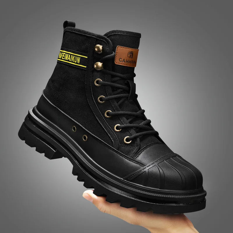 Men's Breathable High-top Boots with Thick Soles