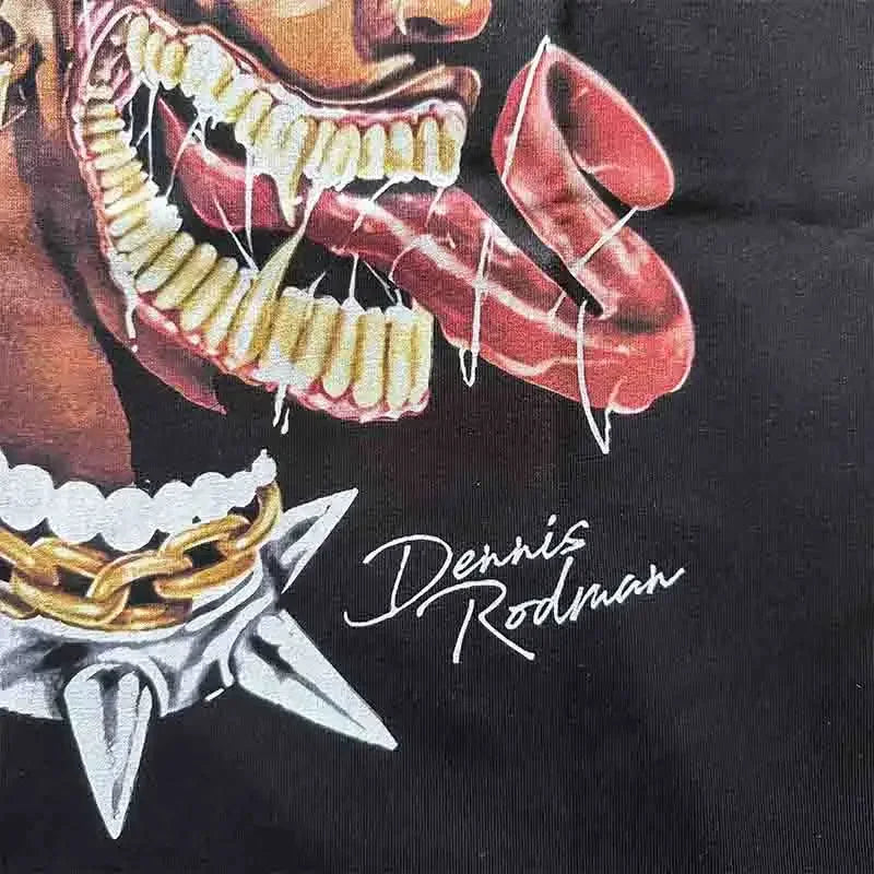 Camiseta retro de hip hop extragrande para hombre, edición Dennis Rodman