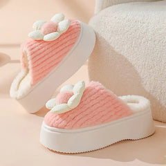 Pantuflas cálidas de plataforma para mujer