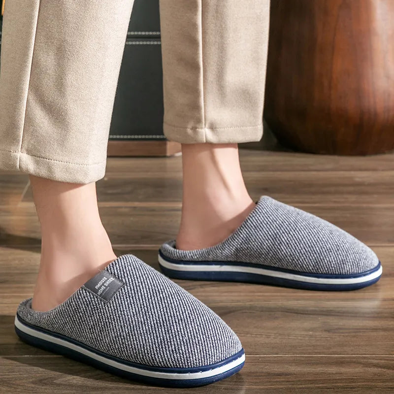 Soft Cotton, Non-slip Big and Tall Slippers for Men