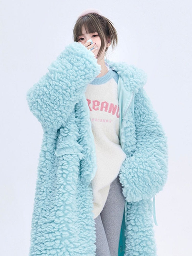 Junior's Warm Fluffy Long Hoodies for Women