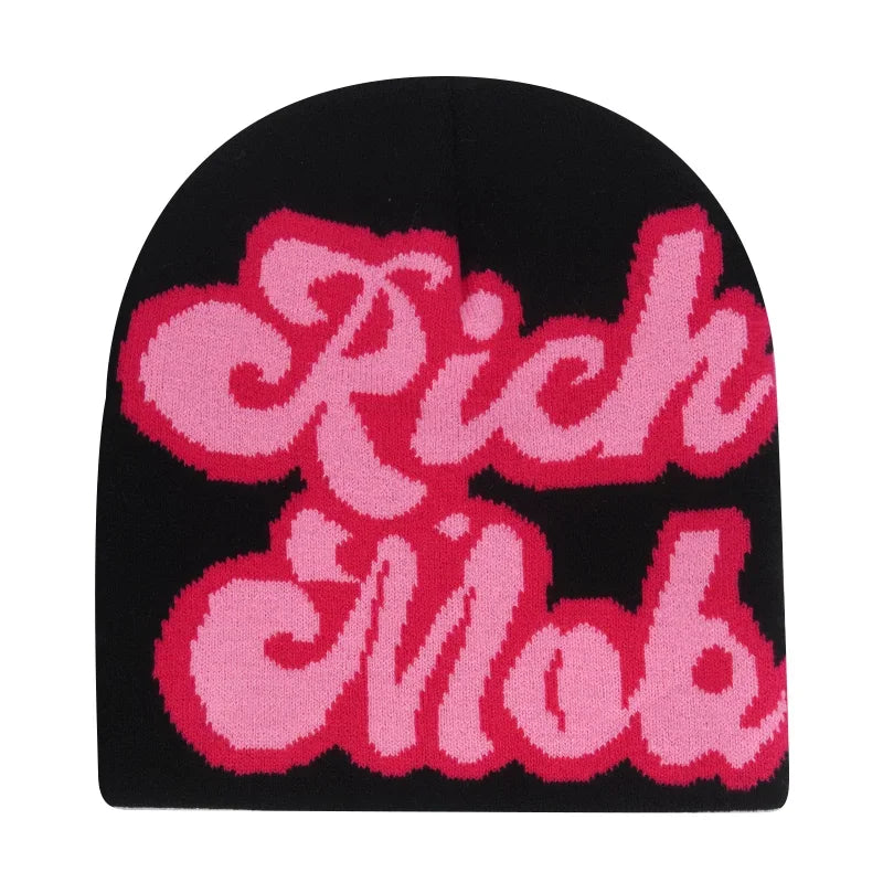 Gorro de punto unisex con letras de Kanye y estilo hip hop